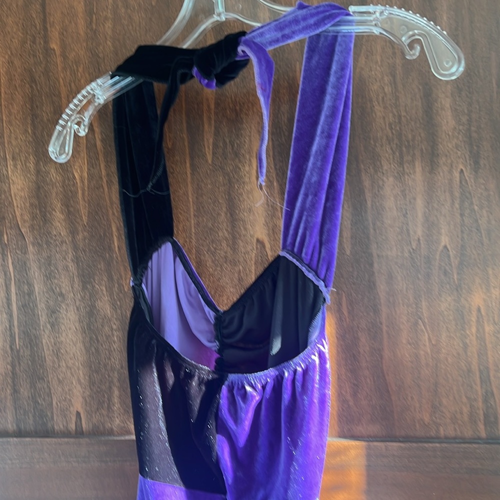 Purple Velvet Halter Jumpsuit - Picture 4 of 4